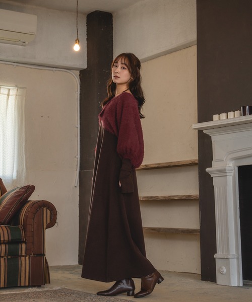 セール】shaggy bolero set volume sleeve onepiece / シャギーボレロ