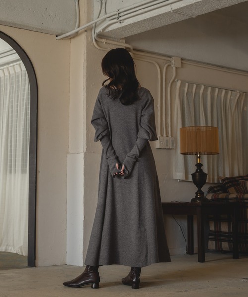 mideal(マイディール)の「shaggy bolero set volume sleeve onepiece / シャギーボレロセットボリュームスリーブワンピース(ワンピース・レディース・グレー/ボルドー・FREE)」の22枚目の写真