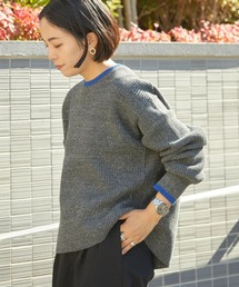 【WEB限定】配色ラインニットプルオーバー