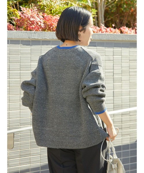 ☆未使用☆タグ付 フラボア ヘリンミック ニットプルオーバー サイズ1 セール】【WEB限定】配色ラインニットプルオーバー（ニット