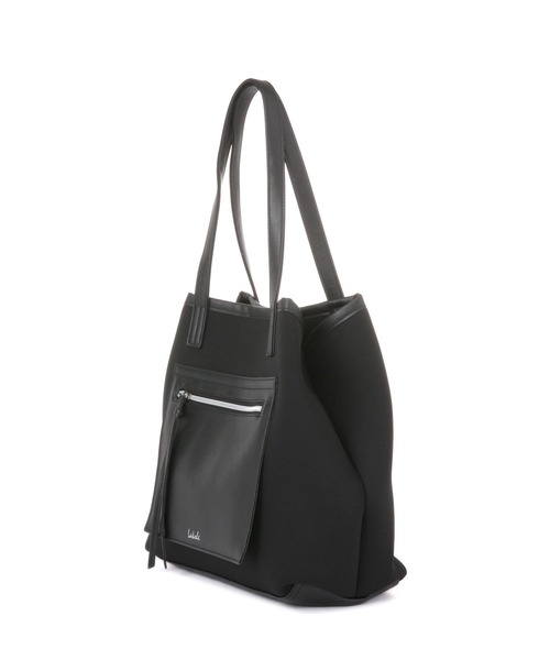 LAKOLE（ラコレ）の「ネオプレーンフロントポケットトートバッグ3 / 253209（トートバッグ・レディース・ブラック/オフホワイト/カーキ・FREE）」の5枚目の写真