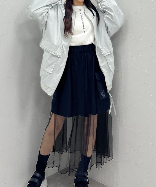 激レア美品KAPITAL カーゴスカート コカ coca コットンボイルフレアスカート （Navy