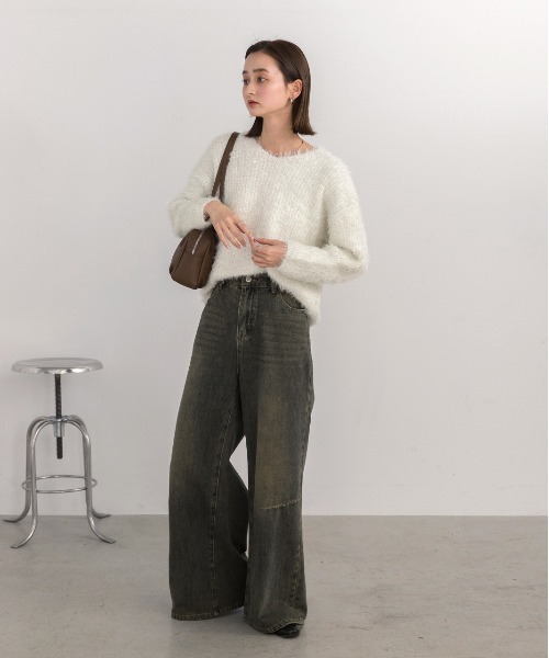 ad thie(アドティエ)の「ニータック ルーズフィットデニム(デニムパンツ・レディース・ブルー/ライトブルー・SMALL/MEDIUM)」の18枚目の写真