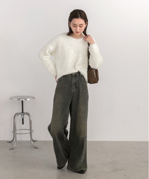 ad thie(アドティエ)の「ニータック ルーズフィットデニム(デニムパンツ・レディース・ブルー/ライトブルー・SMALL/MEDIUM)」の19枚目の写真