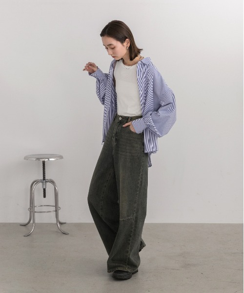 ad thie(アドティエ)の「ニータック ルーズフィットデニム(デニムパンツ・レディース・ブルー/ライトブルー・SMALL/MEDIUM)」の22枚目の写真