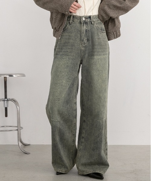 ad thie(アドティエ)の「ニータック ルーズフィットデニム(デニムパンツ・レディース・ブルー/ライトブルー・SMALL/MEDIUM)」の9枚目の写真