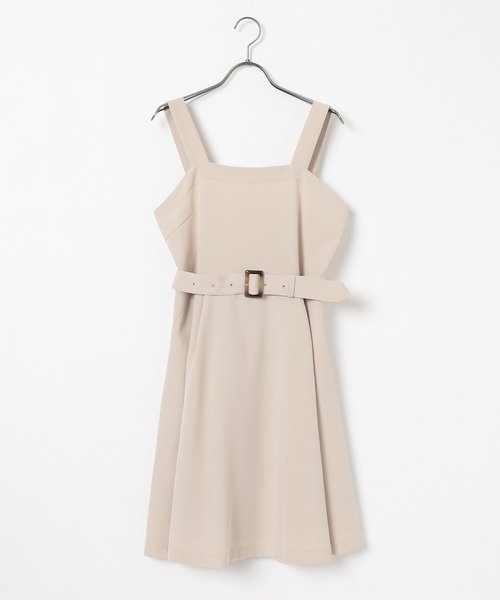 Honeys(ハニーズ)の「ベルト付ミニジャンスカ(ジャンパースカート・レディース・ベージュ/ミント/杢グレー/ブラック・L/M/S/SS)」の21枚目の写真