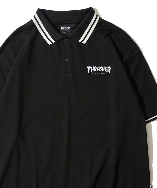 THRASHER(スラッシャー)の「【THRASHER / スラッシャー】ワンポイントロゴ刺繍ポロシャツ(ポロシャツ・メンズ・ネイビー/ホワイト/ブラック・X-LARGE/LARGE/MEDIUM)」の1枚目の写真
