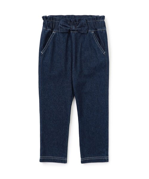 apres les cours（アプレレクール）の「【WEB限定/ジュニア対応】ウエストリボンニットツイルパンツ（その他パンツ・キッズ・ブルー/ラベンダー/チェック/ネイビー・120/110/100/90/130/80/140）」の9枚目の写真