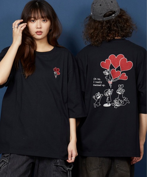 unrelaxing（アンリラクシング）の「オーバーサイズ  刺繍 Tシャツ 綿100％ /embroidery oversize T-shirt（Tシャツ/カットソー・メンズ・ホワイト系6/ホワイト系7/ホワイト系8/ホワイト/ブラック/その他/その他3/その他6/ブラック系その他2/ブラック系その他3/その他19/その他20/ブラック×ブルー/その他17/その他10/ブラック×レッド/ホワイト系2/ホワイト系4/ホワイト系/ホワイト系1/ブラック系その他4/ブラック系その他6/ライトブラック/ブラック系1/ブラック系3/その他8/ホワイト系9/スミクロ/ブラック系その他7/ブラック系/その他1/その他5/その他11/その他14/その他15/その他16/その他18/ホワイト系3/ホワイト系5/ブラック系その他/ブラック系2/その他4/その他7/その他9/その他12/その他21・SMALL/MEDIUM/LARGE/X-LARGE）」の22枚目の写真