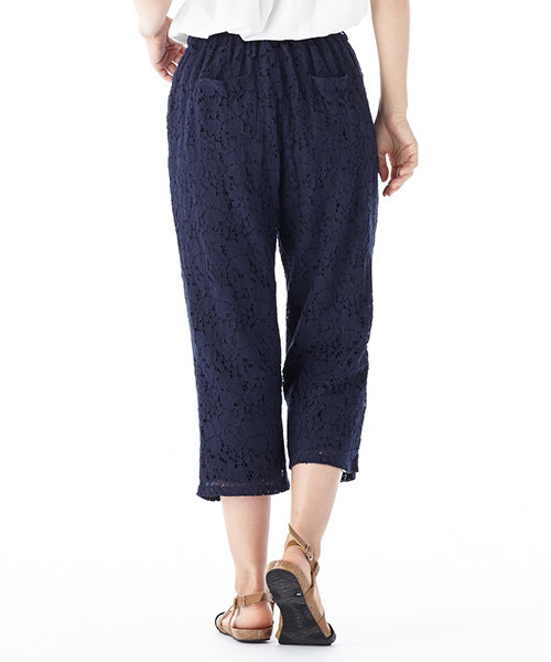 IEDIT(イディット)の「【股下丈が選べる】ララ・ステラ パンツスタイルをフェミニンにする レースガウチョパンツ (その他パンツ・レディース・ワインレッド/ブラック/ネイビー・3/1/4/10/2/9/5/7/8/6)」の5枚目の写真