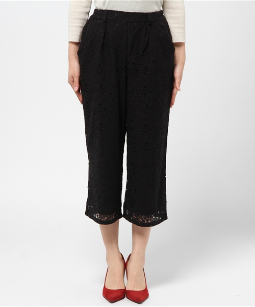 IEDIT(イディット)の「【股下丈が選べる】ララ・ステラ パンツスタイルをフェミニンにする レースガウチョパンツ (その他パンツ・レディース・ワインレッド/ブラック/ネイビー・3/1/4/10/2/9/5/7/8/6)」の9枚目の写真