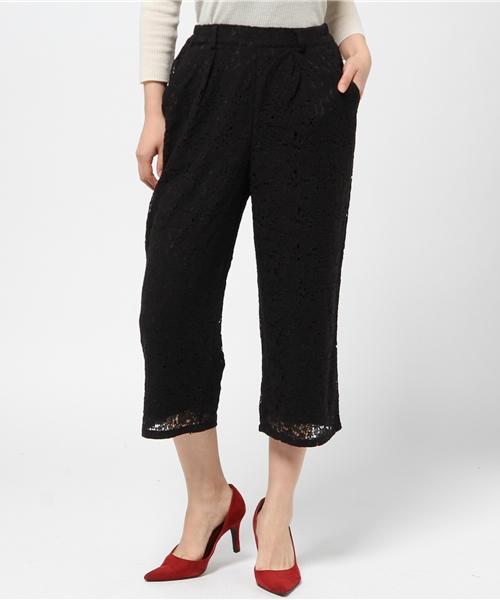 IEDIT(イディット)の「【股下丈が選べる】ララ・ステラ パンツスタイルをフェミニンにする レースガウチョパンツ (その他パンツ・レディース・ワインレッド/ブラック/ネイビー・3/1/4/10/2/9/5/7/8/6)」の17枚目の写真