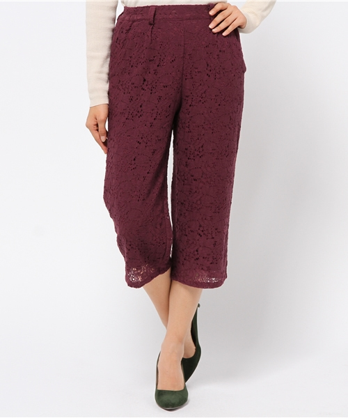 IEDIT(イディット)の「【股下丈が選べる】ララ・ステラ パンツスタイルをフェミニンにする レースガウチョパンツ (その他パンツ・レディース・ワインレッド/ブラック/ネイビー・3/1/4/10/2/9/5/7/8/6)」の18枚目の写真