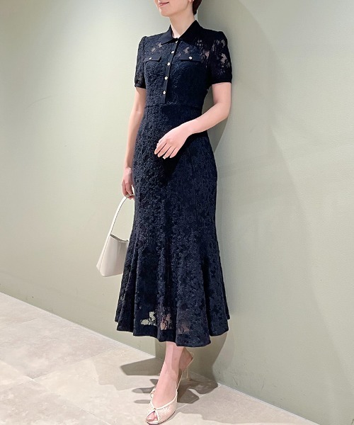 SNIDEL（スナイデル）の「レースポロドレス（ワンピース・レディース・ミント/オフホワイト/ブラック・0/1）」の2枚目の写真