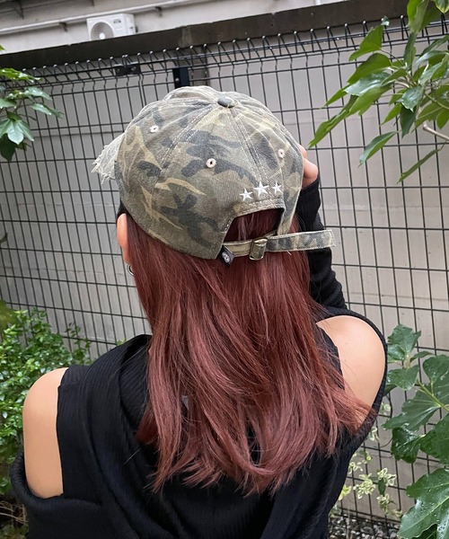 SPIRALGIRL(スパイラルガール)の「カモフラダメージロゴキャップ(キャップ・レディース・ピンク系/カーキ系/グレー系・FREE)」の10枚目の写真