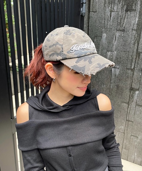 SPIRALGIRL(スパイラルガール)の「カモフラダメージロゴキャップ(キャップ・レディース・ピンク系/カーキ系/グレー系・FREE)」の11枚目の写真