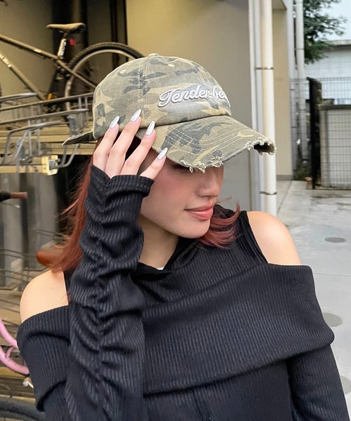 SPIRALGIRL(スパイラルガール)の「カモフラダメージロゴキャップ(キャップ・レディース・ピンク系/カーキ系/グレー系・FREE)」の8枚目の写真