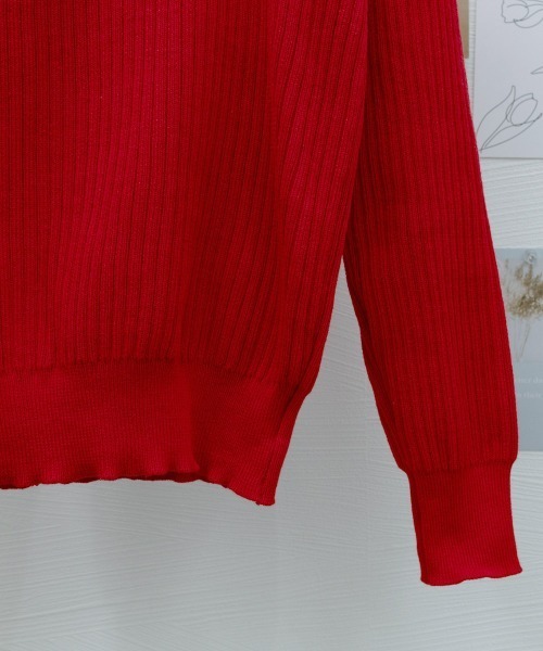 Miniministore(ミニミニストア)の「ニットトップス ハーフジップ 春秋冬(ニット/セーター・レディース・ブラック/ブラウン/レッド/ホワイト・FREE)」の11枚目の写真