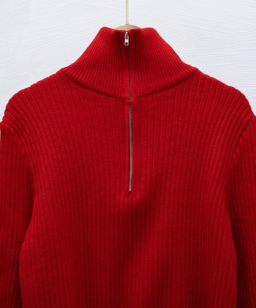 Miniministore(ミニミニストア)の「ニットトップス ハーフジップ 春秋冬(ニット/セーター・レディース・ブラック/ブラウン/レッド/ホワイト・FREE)」の12枚目の写真