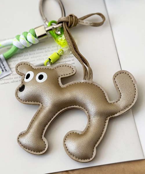 NOLITA LABORATORY（ノリータラボラトリー）の「【 NOLITA / ノリータ 】レザータイプ ワンコのマスコット ロープストラップチャーム カラビナ付き バッグチャーム キーリング キーホルダー（チャーム・レディース・ブラック/オレンジ/ゴールド・FREE）」の8枚目の写真
