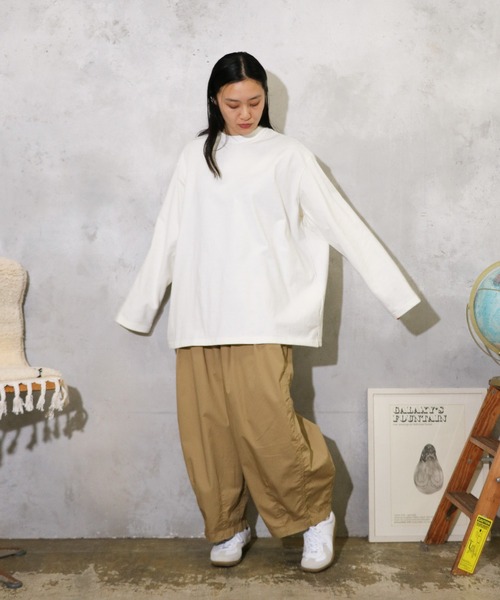 HARVESTY(ハーベスティ)の「HARVESTY / ハーベスティー JUMBO L/S TEE ジャンボ ロンT(Tシャツ/カットソー・レディース・ブラック/オフホワイト・1/2)」の4枚目の写真