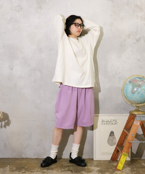 HARVESTY(ハーベスティ)の「HARVESTY / ハーベスティー JUMBO L/S TEE ジャンボ ロンT(Tシャツ/カットソー・レディース・ブラック/オフホワイト・1/2)」の6枚目の写真
