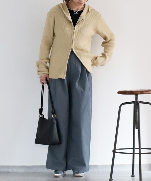 cepo(セポ)の「ニジュウス編みダブルジップパーカー(パーカー・レディース・ブルー/イエロー/ベージュ・M)」の17枚目の写真