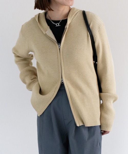 cepo(セポ)の「ニジュウス編みダブルジップパーカー(パーカー・レディース・ブルー/イエロー/ベージュ・M)」の22枚目の写真