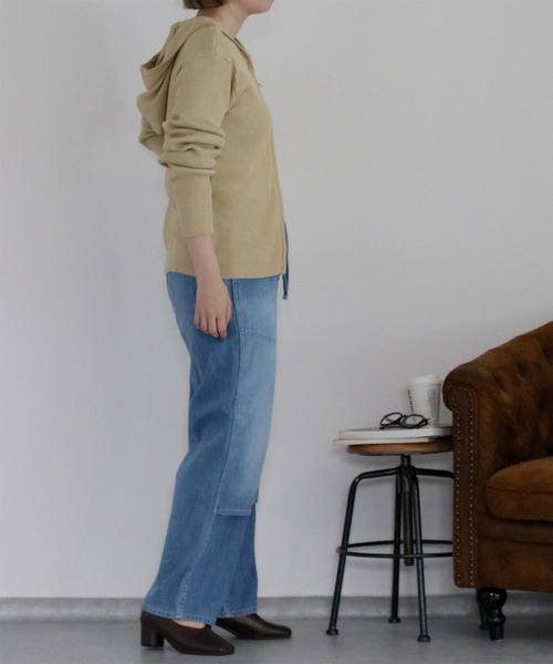 cepo(セポ)の「ニジュウス編みダブルジップパーカー(パーカー・レディース・ブルー/イエロー/ベージュ・M)」の7枚目の写真