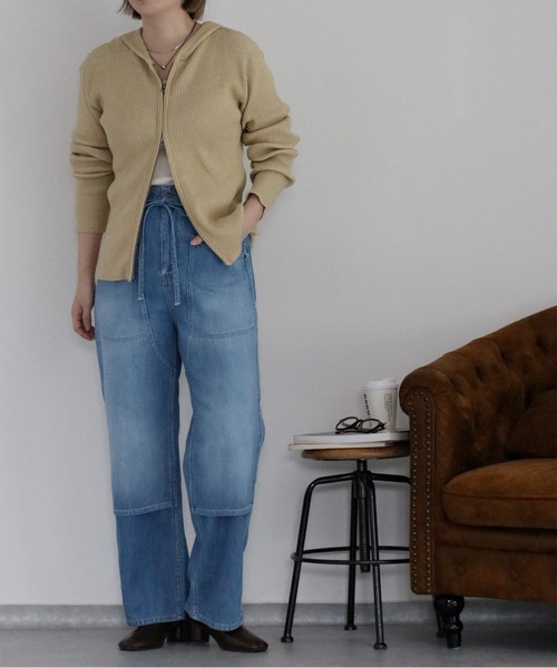 cepo(セポ)の「ニジュウス編みダブルジップパーカー(パーカー・レディース・ブルー/イエロー/ベージュ・M)」の8枚目の写真