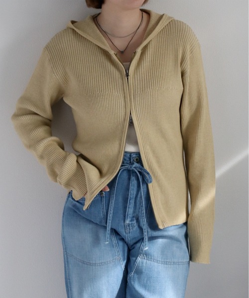cepo(セポ)の「ニジュウス編みダブルジップパーカー(パーカー・レディース・ブルー/イエロー/ベージュ・M)」の10枚目の写真