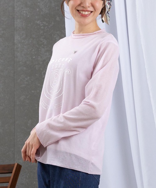 STUDIO PICONE（スタジオピッコーネ）の「ロール衿シアーニット（ニット/セーター・レディース・ライトブルー/イエロー/ピンク/ホワイト・M/L）」の18枚目の写真