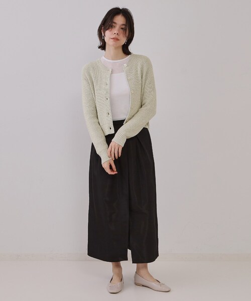 OPAQUE.CLIP（オペークドットクリップ）の「ラメヤーンニットカーディガン【洗濯機洗い可】（カーディガン/ボレロ・レディース・ブルー系5/シルバー系5/ゴールド系5・38/42/40）」の8枚目の写真