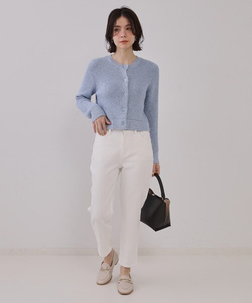 OPAQUE.CLIP（オペークドットクリップ）の「ラメヤーンニットカーディガン【洗濯機洗い可】（カーディガン/ボレロ・レディース・ブルー系5/シルバー系5/ゴールド系5・38/42/40）」の12枚目の写真