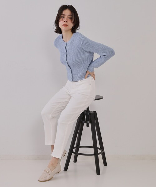 OPAQUE.CLIP（オペークドットクリップ）の「ラメヤーンニットカーディガン【洗濯機洗い可】（カーディガン/ボレロ・レディース・ブルー系5/シルバー系5/ゴールド系5・38/42/40）」の13枚目の写真