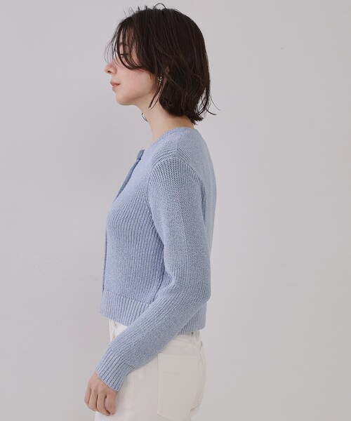 OPAQUE.CLIP（オペークドットクリップ）の「ラメヤーンニットカーディガン【洗濯機洗い可】（カーディガン/ボレロ・レディース・ブルー系5/シルバー系5/ゴールド系5・38/42/40）」の16枚目の写真