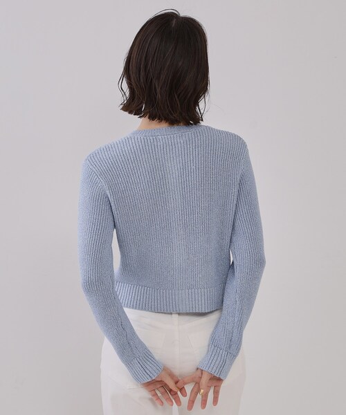 OPAQUE.CLIP（オペークドットクリップ）の「ラメヤーンニットカーディガン【洗濯機洗い可】（カーディガン/ボレロ・レディース・ブルー系5/シルバー系5/ゴールド系5・38/42/40）」の17枚目の写真