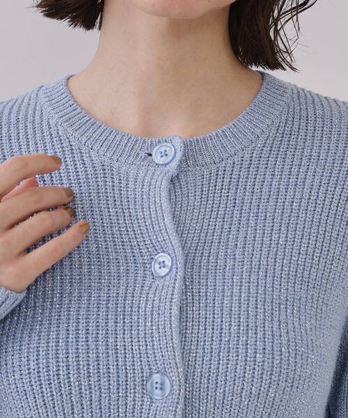 OPAQUE.CLIP（オペークドットクリップ）の「ラメヤーンニットカーディガン【洗濯機洗い可】（カーディガン/ボレロ・レディース・ブルー系5/シルバー系5/ゴールド系5・38/42/40）」の18枚目の写真