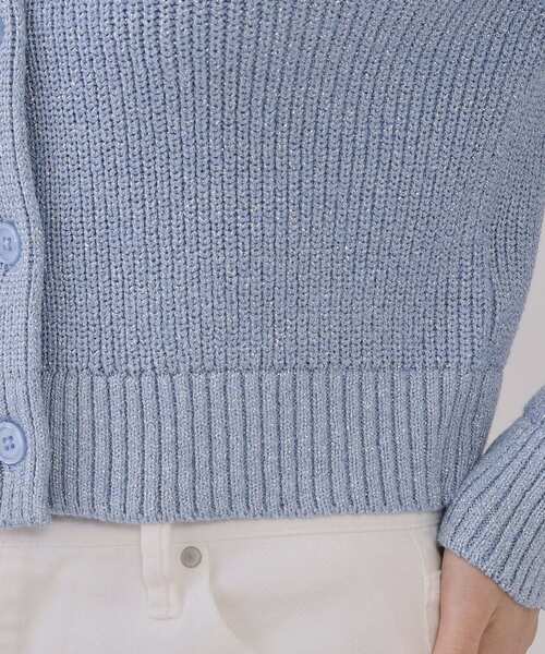OPAQUE.CLIP（オペークドットクリップ）の「ラメヤーンニットカーディガン【洗濯機洗い可】（カーディガン/ボレロ・レディース・ブルー系5/シルバー系5/ゴールド系5・38/42/40）」の20枚目の写真