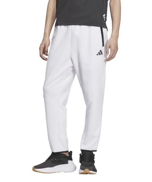 adidas(アディダス)の「アディダス adidas Adptn レギュラーフィット テクスチャード ダブルニット アンクル丈 オープンヘムパンツ(その他パンツ・メンズ・ホワイト/ブラック・LL/3L/S/M/L)」の1枚目の写真