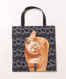 COOCO | CAT BIGプリントフラットトートバッグ/A4対応(トートバッグ)