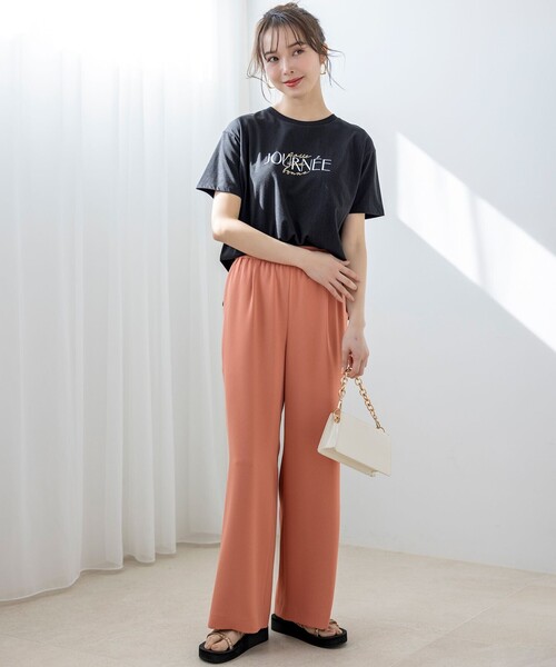 ANY SIS（エニィスィス）の「コンフォートイージー ワイドパンツ（その他パンツ・レディース・ブラック系/ライトイエロー系/オレンジ系/アイボリー系・4）」の6枚目の写真