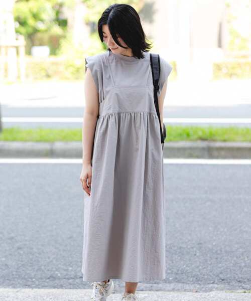 EKAL（エカル）の「『撥水/UVカット/UR TECH』ナイロンタッサーキャミワンピース（ワンピース・レディース・グレー/ベージュ系その他・ONE）」の2枚目の写真