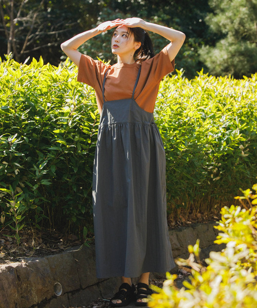 EKAL（エカル）の「『撥水/UVカット/UR TECH』ナイロンタッサーキャミワンピース（ワンピース・レディース・グレー/ベージュ系その他・ONE）」の14枚目の写真