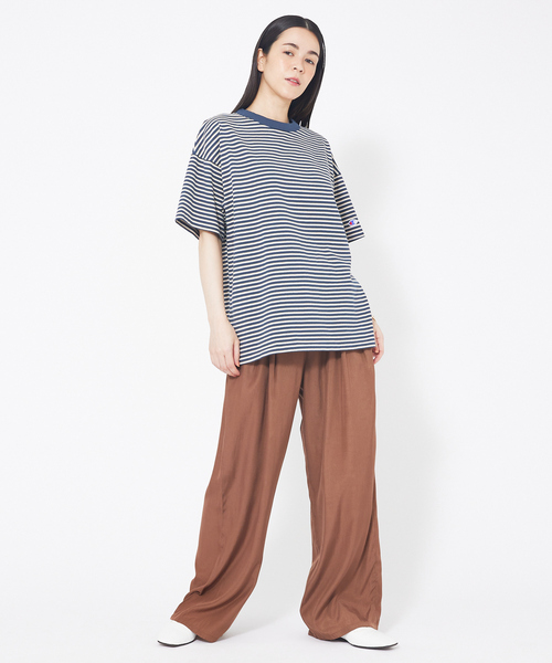 Champion(チャンピオン)の「【WEB限定】Champion ボーダー Tシャツ(Tシャツ/カットソー・レディース・ブラウン/ネイビー・フリー)」の6枚目の写真