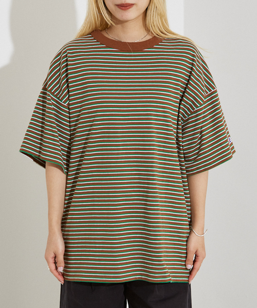 Champion(チャンピオン)の「【WEB限定】Champion ボーダー Tシャツ(Tシャツ/カットソー・レディース・ブラウン/ネイビー・フリー)」の7枚目の写真
