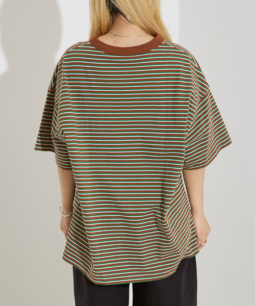 Champion(チャンピオン)の「【WEB限定】Champion ボーダー Tシャツ(Tシャツ/カットソー・レディース・ブラウン/ネイビー・フリー)」の9枚目の写真