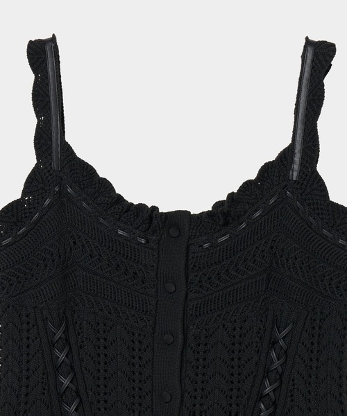 tanakadaisuke(タナカダイスケ)の「【tanakadaisuke/タナカダイスケ】lace up ribbon knit camisole/レースアップリボンニットキャミソール(キャミソール・レディース・ブラック/アイボリー・FREE)」の8枚目の写真