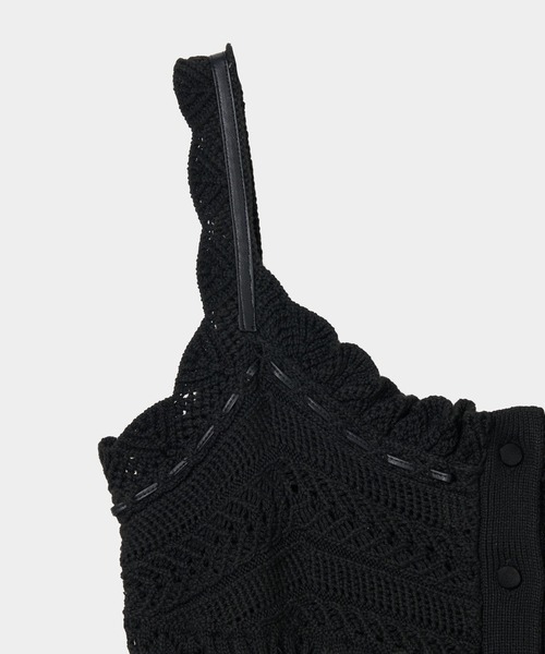 tanakadaisuke(タナカダイスケ)の「【tanakadaisuke/タナカダイスケ】lace up ribbon knit camisole/レースアップリボンニットキャミソール(キャミソール・レディース・ブラック/アイボリー・FREE)」の9枚目の写真